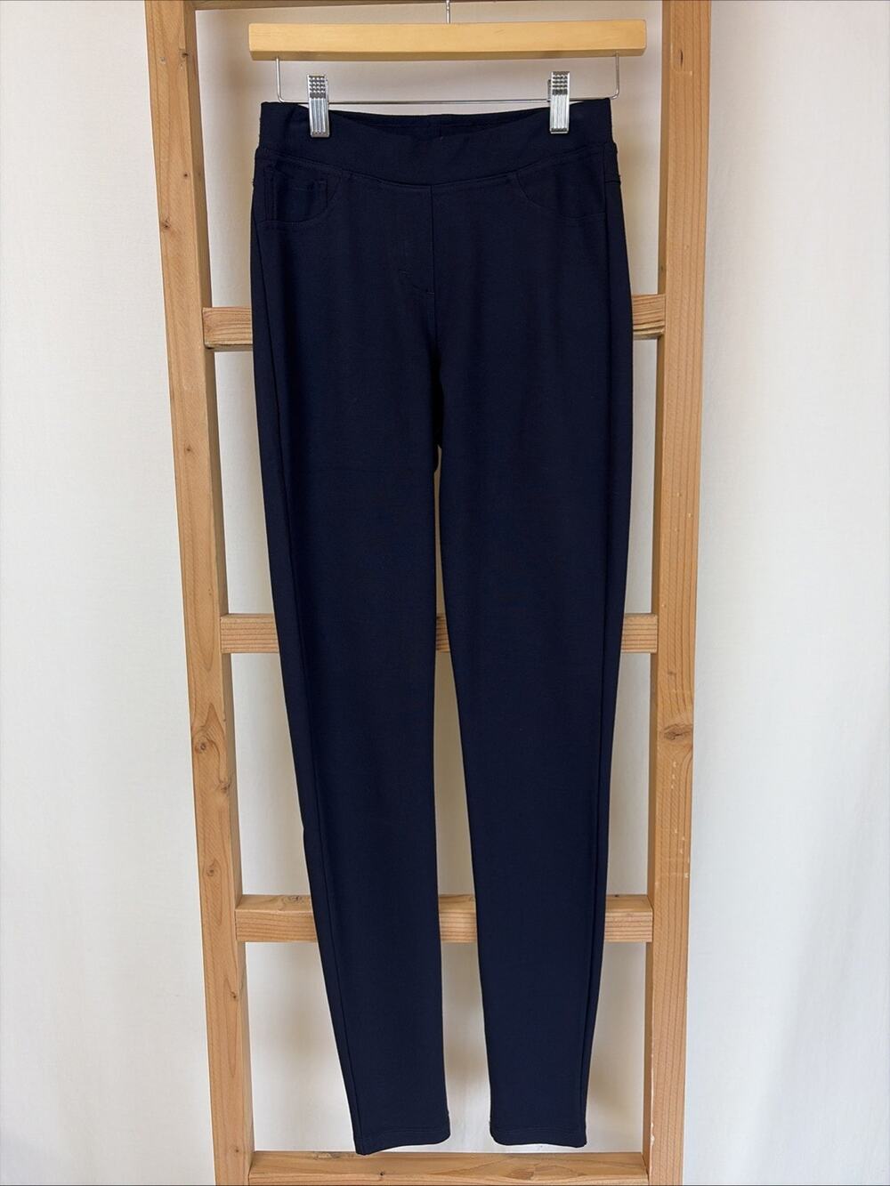 NWT Base Level by YEST Legging Pant Blue 3-Pocket Pull On SZ 12 #0676